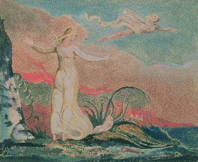 Het Boek van Thel; Plaat 4 Thel in de Vale of Har, 1794 door William Blake