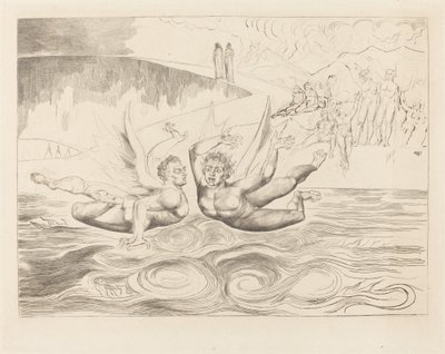 De Cirkel van de Corrupte Ambtenaren; de Duivels die Elkaar Aanvallen door William Blake