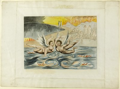 De Cirkel van de Corrupte Ambtenaren; de Duivels die Elkaar Aanvallen. Inferno, canto XXII door William Blake