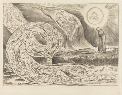 De Cirkel van de Wellustigen: Paolo en Francesca door William Blake