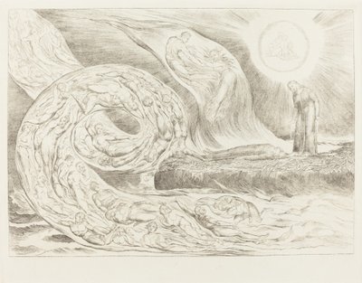 De Cirkel van de Wellustigen: Paolo en Francesca door William Blake