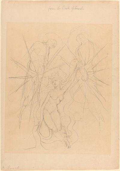 De afdaling van de engelen naar een van de dochters van de mensen door William Blake