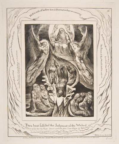De val van Satan, uit Illustraties van het Boek Job, 1825-26 door William Blake
