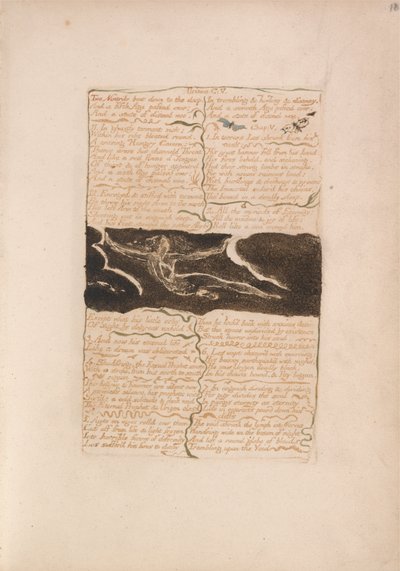 Het eerste boek van Urizen, Plaat 16, Twee neusgaten gebogen naar de diepte.... (Bentley 13) door William Blake