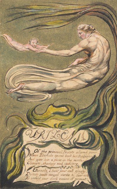Het Eerste Boek van Urizen, Plaat 2(b), "Preludium" (Bentley 2b) door William Blake