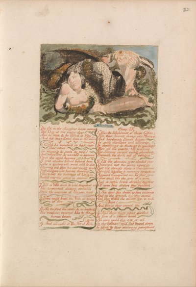Het Eerste Boek van Urizen, Plaat 26, De Os in het Slachthuis Kreunt.... (Bentley 25) door William Blake
