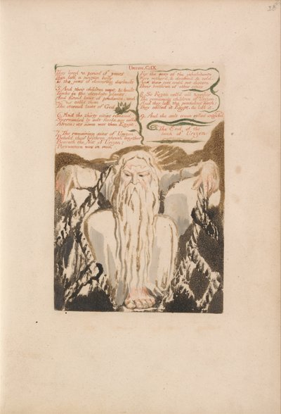 Het Eerste Boek van Urizen, Plaat 27, Ze Leefden een Periode van Jaren.... (Bentley 28) door William Blake