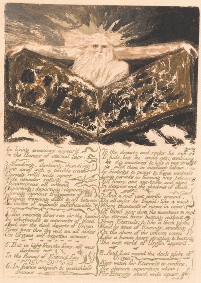 Het Eerste Boek van Urizen, Plaat 6, In Levendige Creaties Verschijnen... (Bentley 5) door William Blake