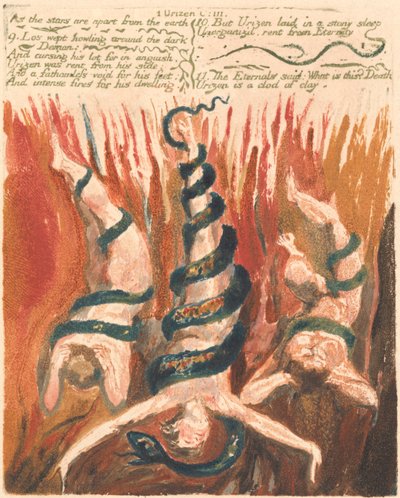 Het Eerste Boek van Urizen, Plaat 7, "Zoals de sterren verwijderd zijn van de aarde..." (Bentley 6) door William Blake