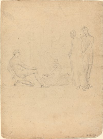 De jonge Hercules die de slangen wurgt door William Blake