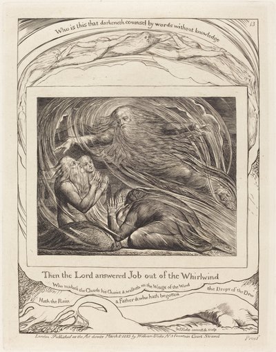 De Heer antwoordt Job uit de wervelwind door William Blake