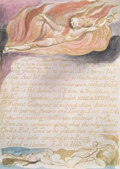 Het Huwelijk van Hemel en Hel; Een nieuwe hemel begint, c.1790 door William Blake