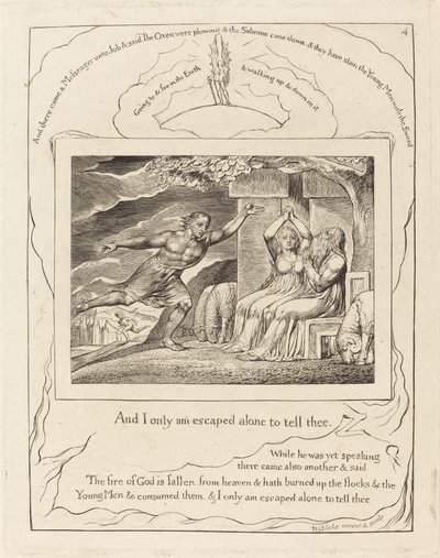 De boodschappers vertellen Job over zijn tegenslagen door William Blake