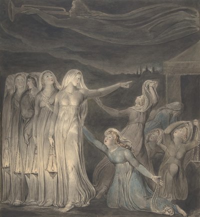 De Gelijkenis van de Wijze en Dwaze Maagden, ca. 1799-1800 door William Blake