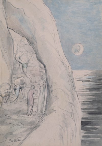 De Trotsen Onder hun Enorme Ladingen 1824-27 door William Blake