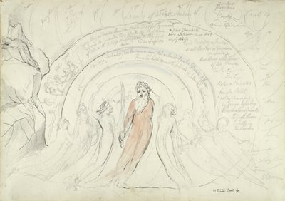 De Schimmen van Homerus en andere Dichters uit de Oudheid, illustratie bij de Goddelijke Komedie van Dante Alighieri, 1824-27 door William Blake