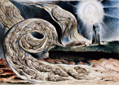 De kring van de wellustigen of De wervelwind van de geliefden, Francesca da Rimini en Paolo Malatesta, uit Dante