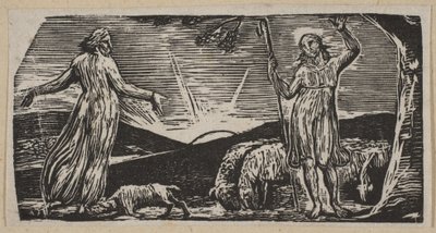 Thenot berispt Colinet, uit Thorntons Pastorals of Virgil, 1821 door William Blake