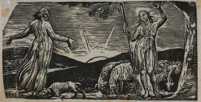 Thenot berispt Colinet, uit De Pastoralen van Vergilius door William Blake