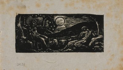 Thenot Onder Fruitboom, uit De Pastorale van Vergilius door William Blake