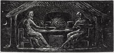 Thenot en Colinet eten samen, illustratie uit Dr. Thornton