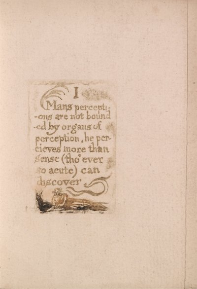 There Is No Natural Religion, Plaat 10, I Mans perceptions are not bounded . . . .  (Bentley b3) door William Blake