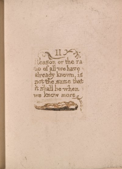Er is geen natuurlijke religie, Plaat 11, II Rede of de ratio.... (Bentley b4) door William Blake