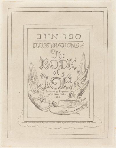 Titelpagina van de gegraveerde illustraties bij het Boek Job door William Blake