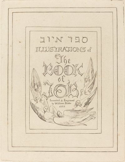 Titelpagina van de gegraveerde illustraties bij het Boek Job door William Blake