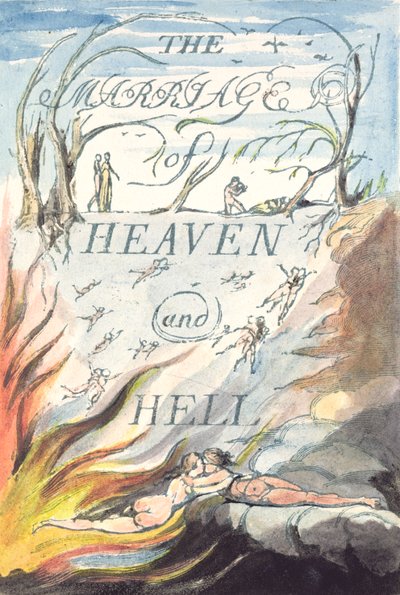 Titelpagina, uit The Marriage of Heaven and Hell door William Blake