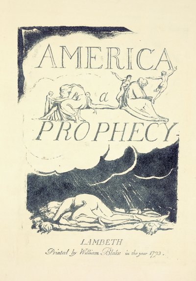 Titelpagina uit "America, A Prophesy", midden 1790s door William Blake