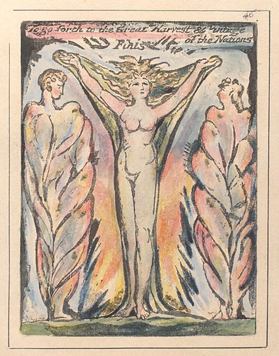 Om uit te gaan naar de Grote Oogst & Vintage van de Naties, ca. 1811 door William Blake