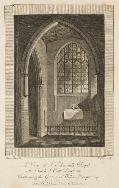 Uitzicht op St. Edmunds Kapel in de kerk van East Dereham..., 1804 door William Blake
