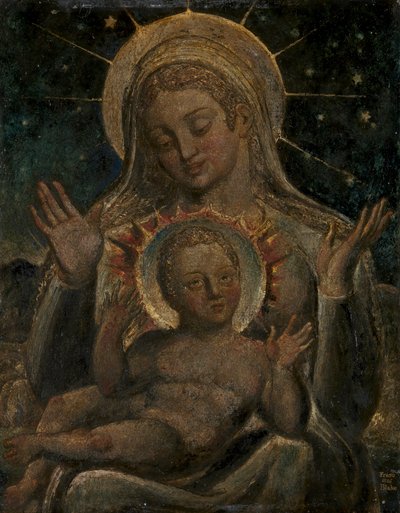 Maagd en kind door William Blake