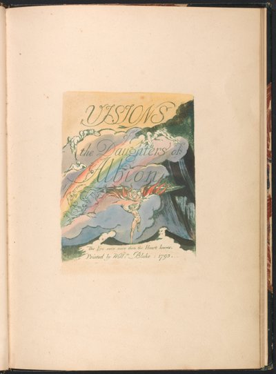 Visioenen van de Dochters van Albion, Plaat 2, Titelpagina door William Blake