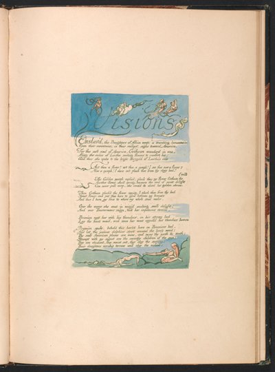 Visioenen van de Dochters van Albion, Plaat 4, "Visioenen | Verslaafde de Dochters . . . . " door William Blake