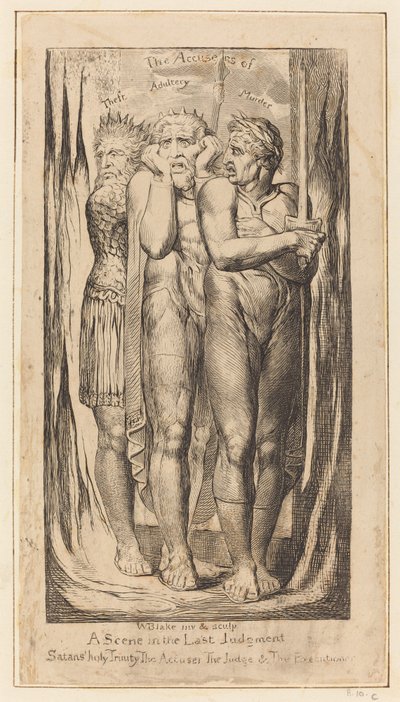 Oorlog De Aanklagers van Diefstal, Overspel, Moord door William Blake