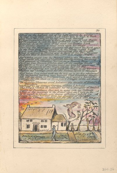"Wanneer op de hoogste lift...", plaat 36 uit "Milton, een Gedicht in Twee Boeken", ca.1804-08 door William Blake