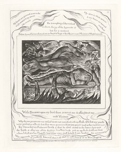 Met dromen op mijn bed schrik je me af en beangstig je me met visioenen door William Blake