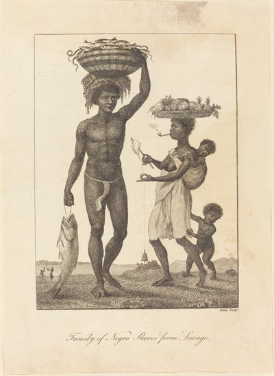 Familie van Negerslaven uit Loango door William Blake after John Gabriel Stedman