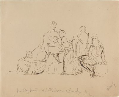 Lady Torrens en Familie door William Blake after John Linnell