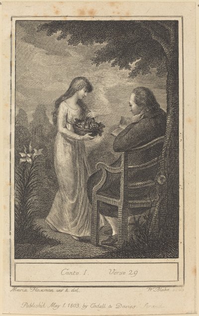 Canto I, Vers 29 door William Blake after Mary Ann Flaxman