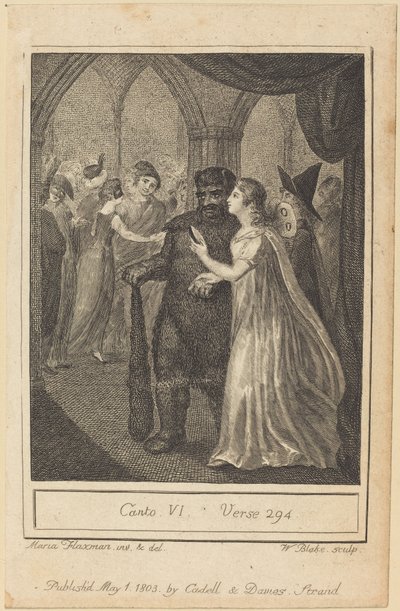 Canto VI, vers 294 door William Blake after Mary Ann Flaxman