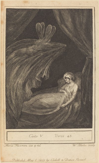 Canto V, Vers 43 door William Blake after Mary Ann Flaxman
