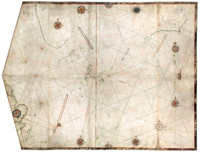 Portulaan kaart gemaakt door William Borough die het zeegebied van de Noordzee en de Oostzee toont, van de oostkust van Engeland tot de kop van de Golf van Zweden, c.1580 door William Borough