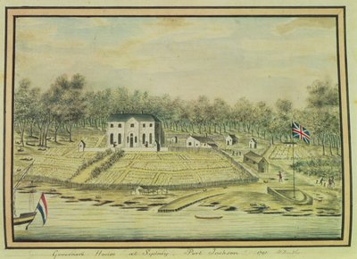 Gouverneurshuis in Sydney, Port Jackson, 1791 door William Bradley