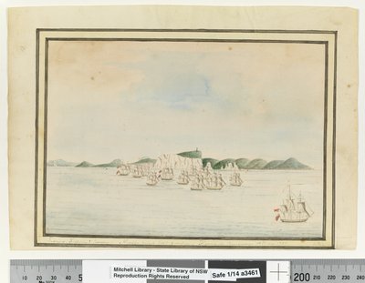Sirius, Supply & Convoy: Needle Point ENE 3 mijlen. Hyaena in gezelschap. 13 mei 1787 door William Bradley