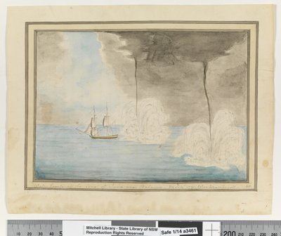 Waterhozen voor de Kust van Java nabij Batavaia. 24 Sepr 1791. Waakzamheydt door William Bradley