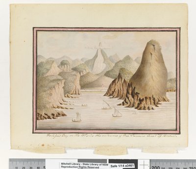 Versterkte Baai aan de Wt-kant van de ingang van Rio Janeiro Kust van Brazilië door William Bradley