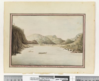 Uitzicht op een versterkte baai aan de oostkant van de ingang van Rio Janeiro door William Bradley